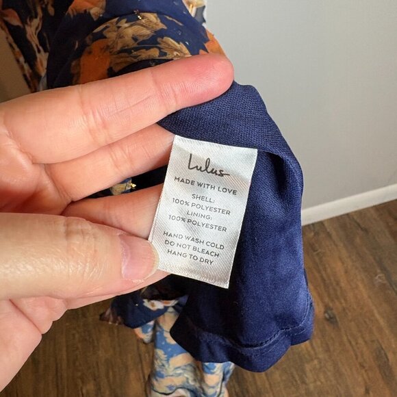 Lulus Stunning Favorite Navy Blue Floral Ruffled High-Low Maxi Dress - Picture 5 of 6